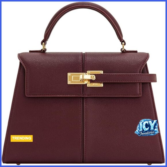 Faux Leather Top Handle Bag with Adjustable Crossbody Strap